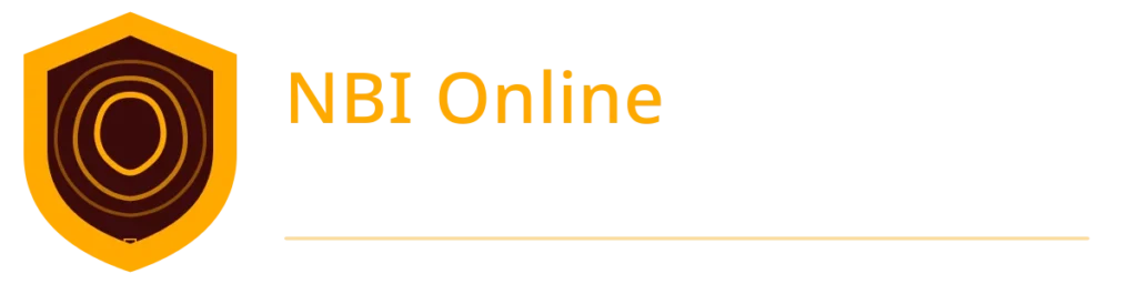 NBI Appointment Guide logo with maroon and golden emblem style for an online appointment information website.